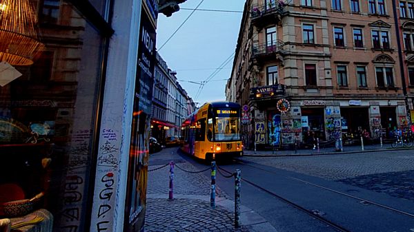 Schiefe Ecke zwischen Görlitzer und Rothenburger Straße.