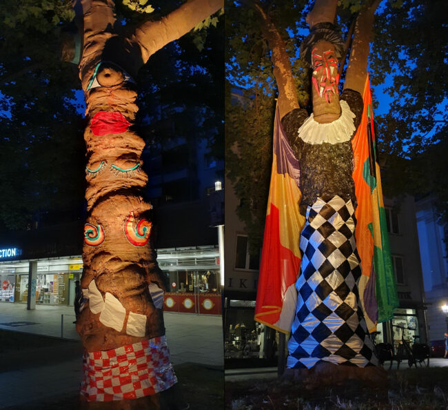 Schon im Vorjahr hatten Muriel Cornejo und César Olhagaray die Platanen entlang der Hauptstraße eingekleidet.