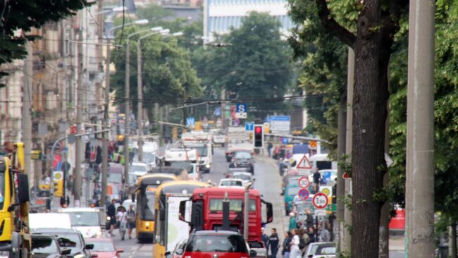 Königsbrücker Straße am Morgen.