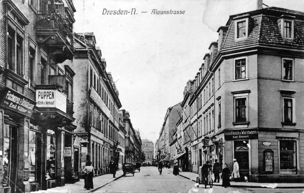 Alaunstraße, zeitgenössische Postkarte