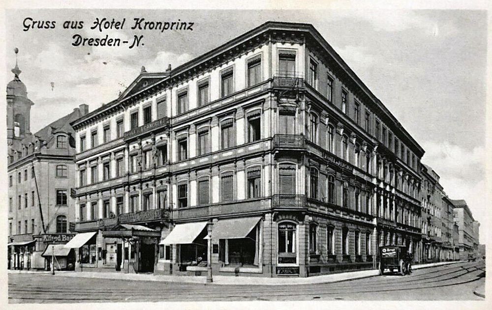 Hotel zum Kronprinzen an der Hauptstraße, Postkarte um 1910