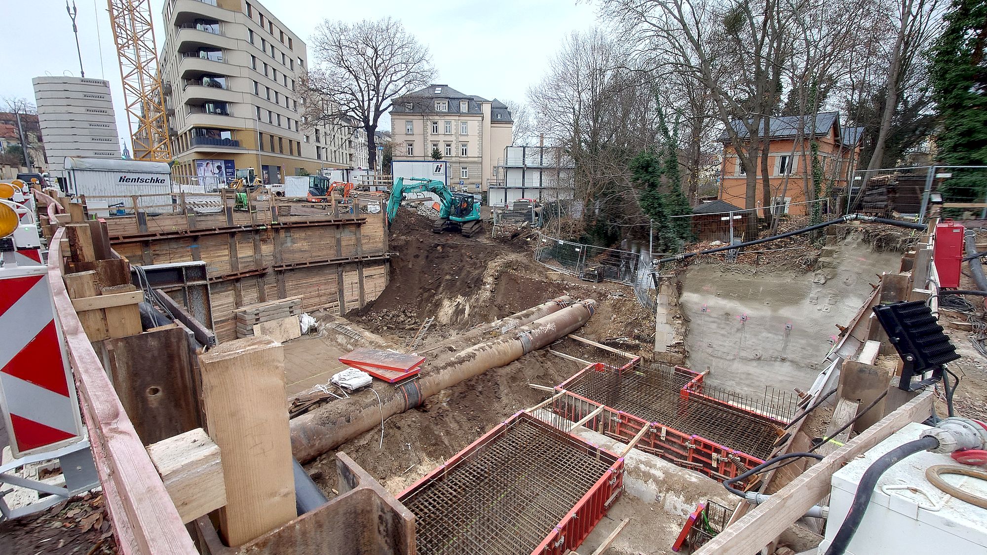 Arbeiten an der Prießnitzbrücke