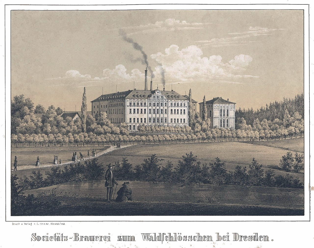 Waldschlösschen-Brauerei um 1856.