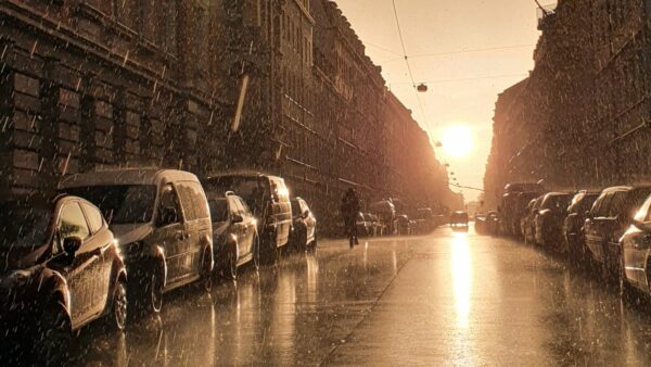 Regen über der Louisenstraße - Foto: Archiv Anton Launer