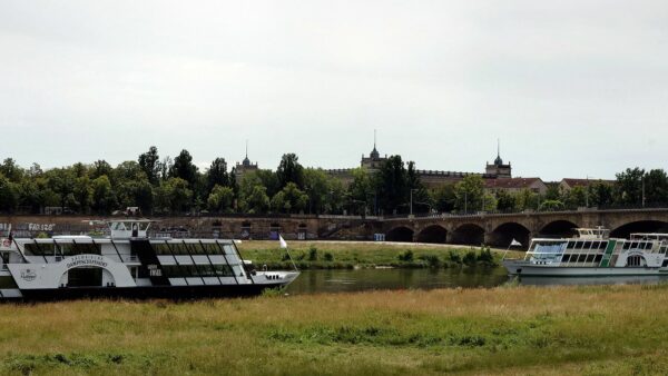 Elbe mit Dampfern in Dresden. Foto: Anton Launer