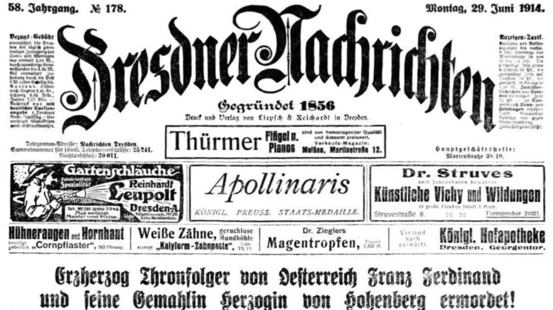 Dresdner Nachrichten vom 29. Juni 1914