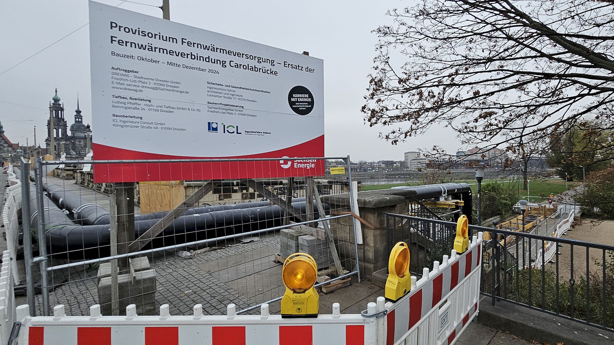 Nächtliche Arbeiten an der Fernwärmeleitung führen zu Straßenbahnumleitungen - Foto: Anton Launer