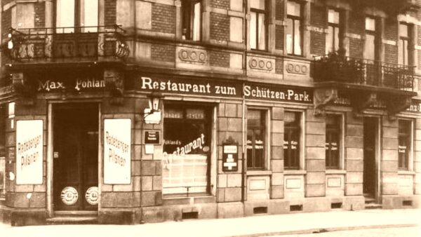 Restaurant zum Schützenpark - zeitgenössische Postkarte