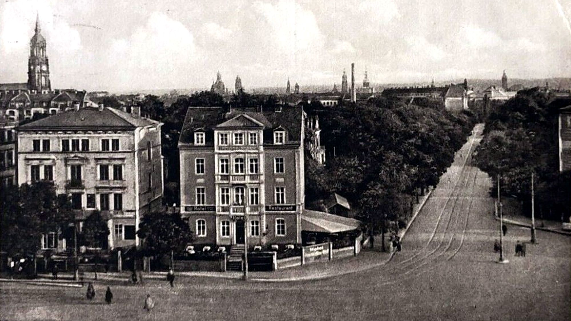 Hotel Neustädter Hof an der Antonstraße 25 - zeitgenössische Postkarte