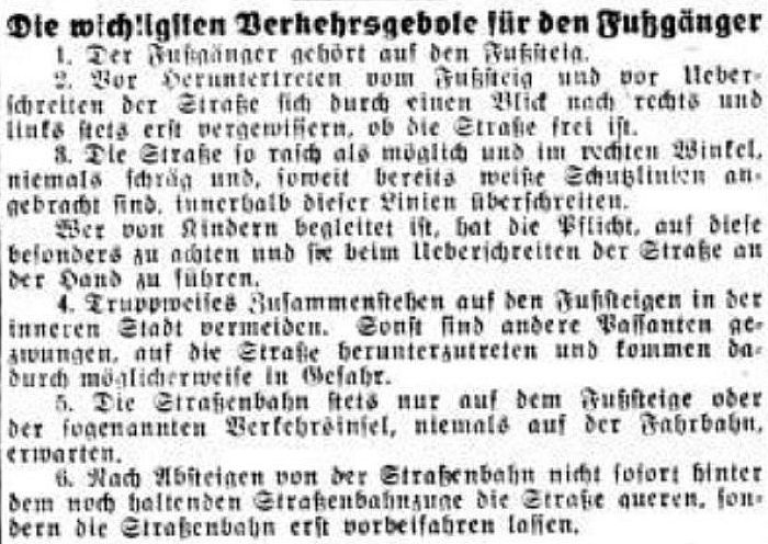 Regeln für Fußgänger