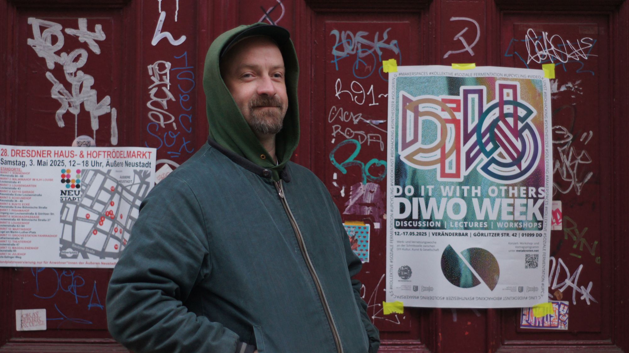 Alwin Weber vor der veränderbar, wo Montag die DIWO WEEK 2025 startet. Foto: Philine