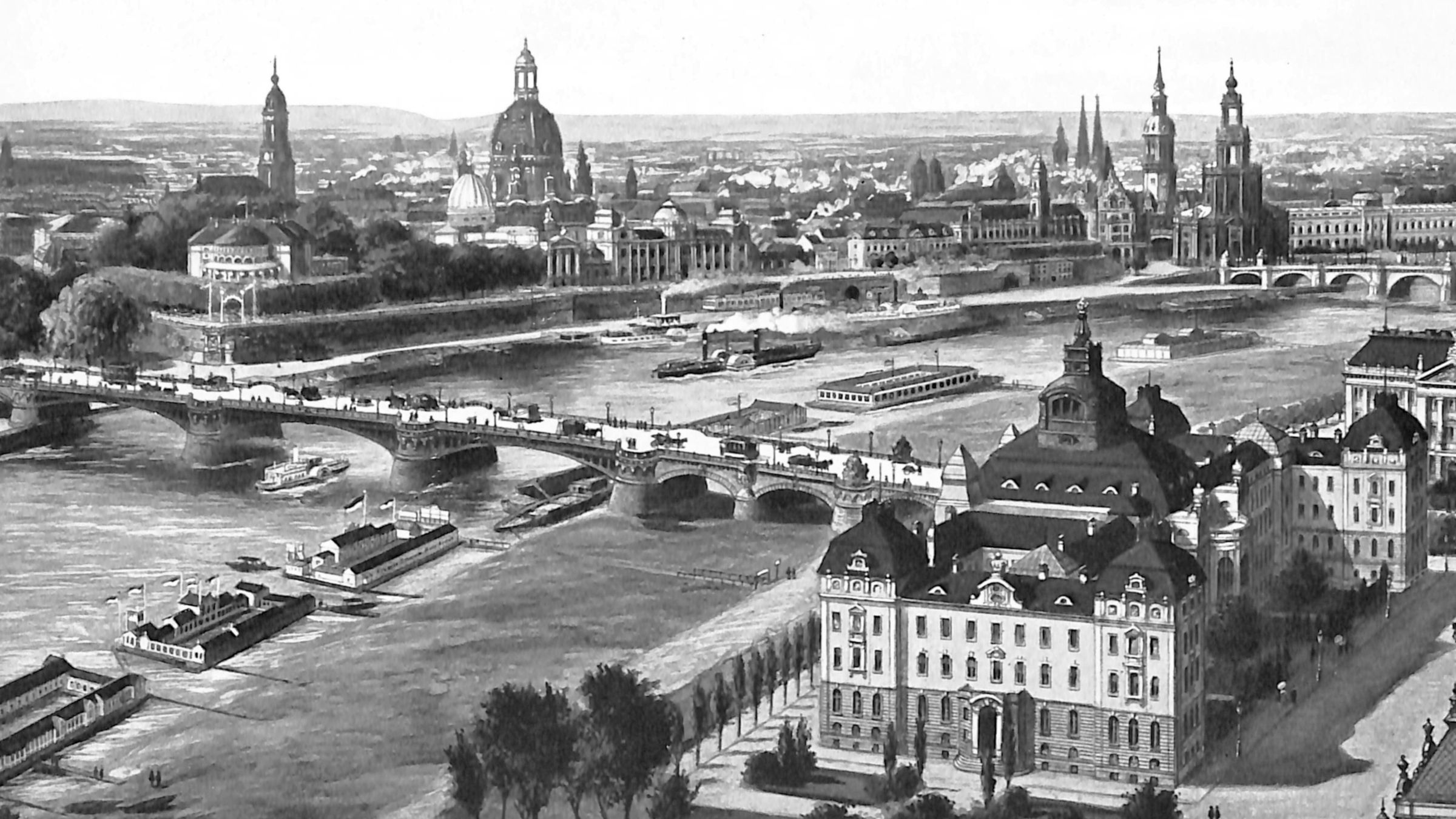 Flussbäder an der Elbe - zeitgenössische Postkarte