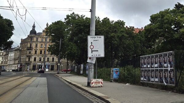 Umleitungen für Bahnen und Autos ab Montag in Pieschen. Foto: Anton Launer