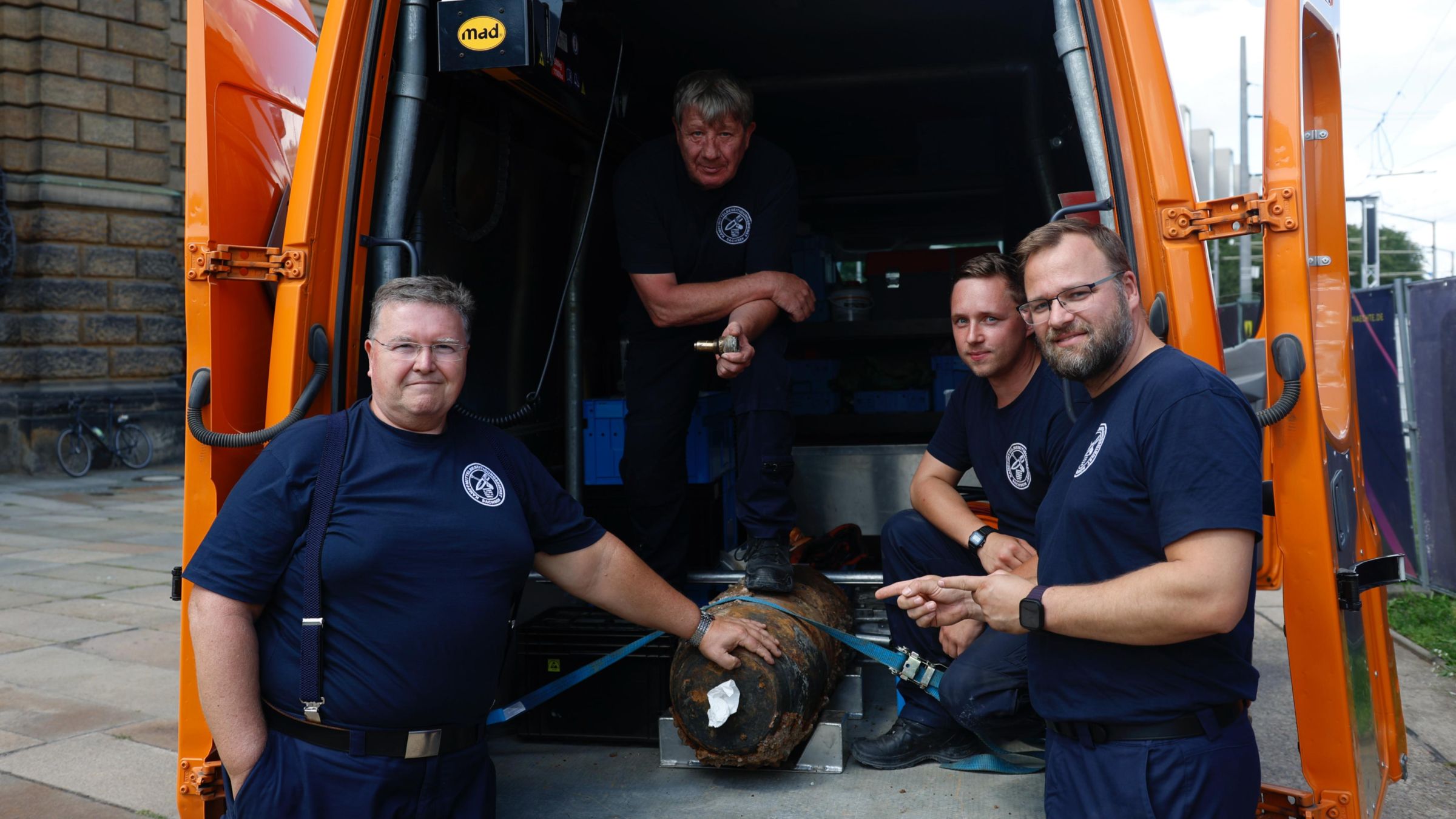 Sprengmeister Holger Klemig und sein Team vom Kampfmittelbeseitigungsdienst - Foto: Florian Varga