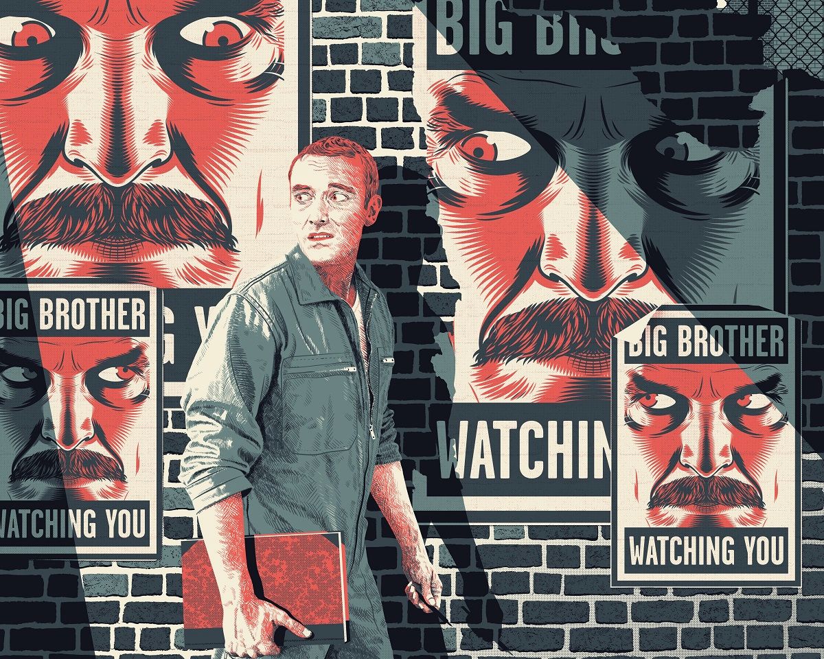 Unter Beobachtung - Ausschnitt des Plakats "1984 - George Orwell" von Guillaume Morellec