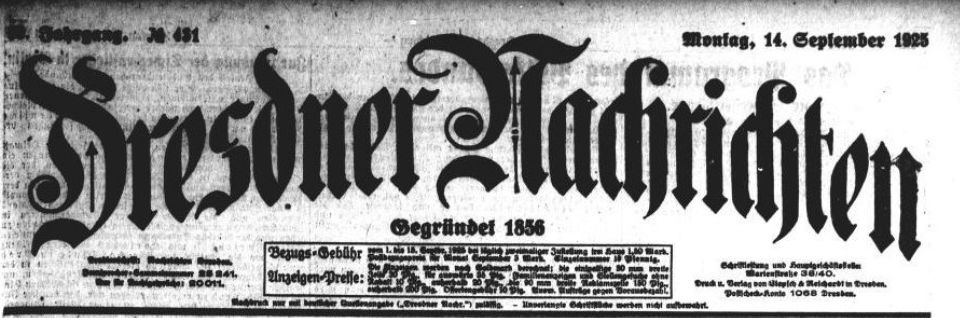 Dresdner Nachrichten vom 14. September 1925