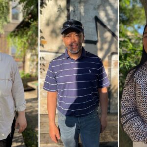 Drei der Amateur-Kurator*innen beim Festival "Filme über den Tellerrand" - Li-An Hsieh, Gamal Ait Oufkir und Nassiba Taoufiqallah - Foto: PR/Kinoüberland