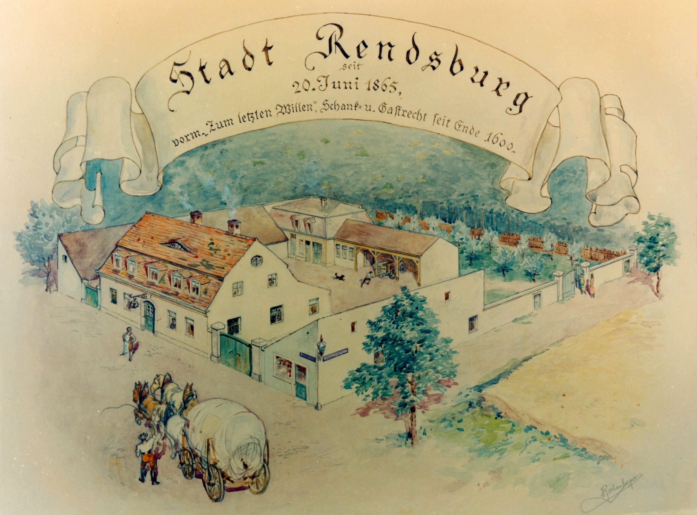 Zeichnung der alten Stadt Rendsburg, Archiv Björn Knöfel