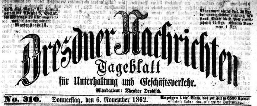 Dresdner nachrichten vom 6. November 1862