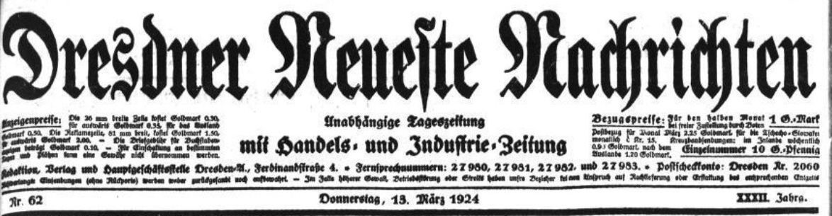 Dresdner Neueste Nachrichten vom 13. März 1926