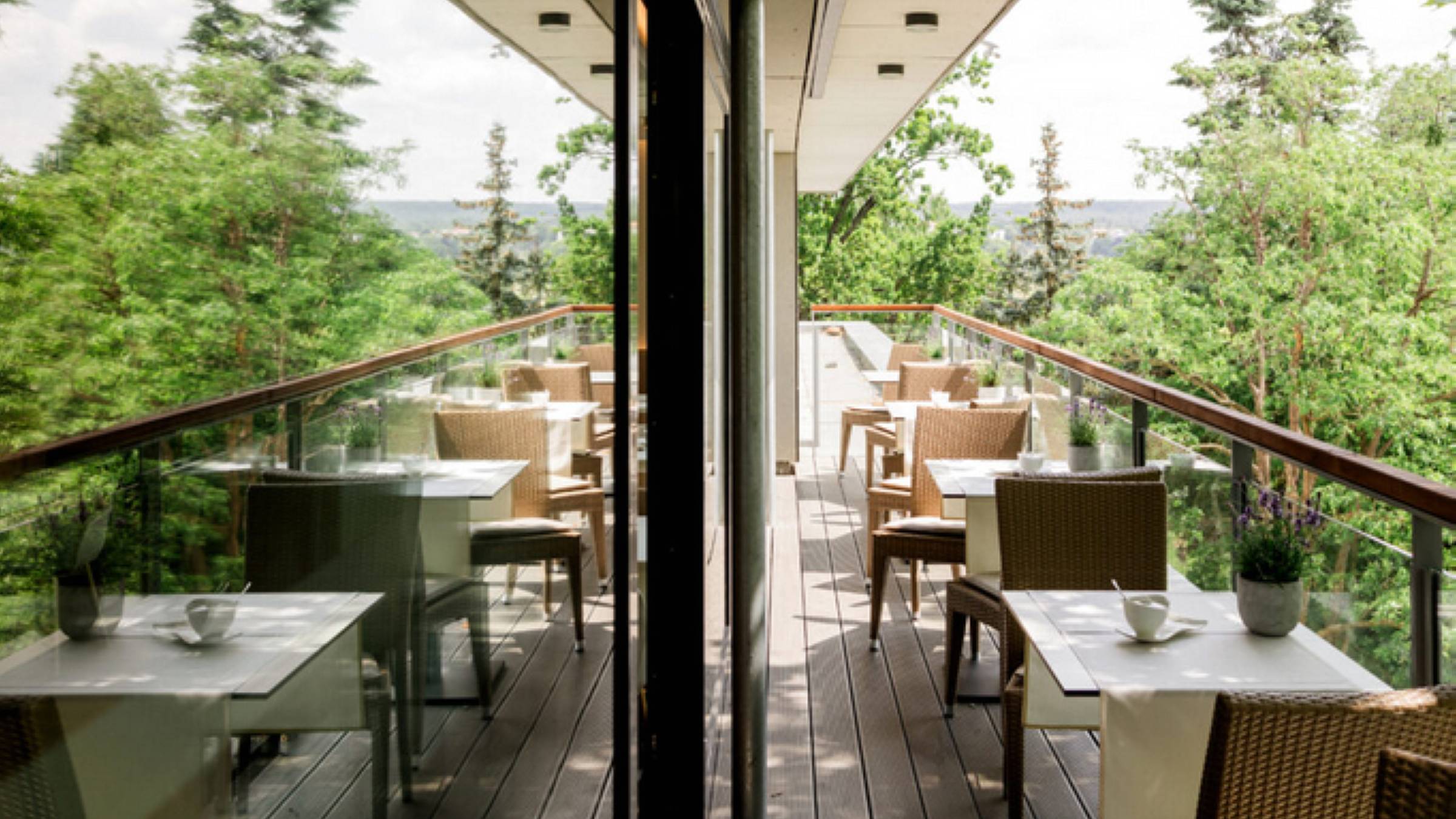 Terrasse mit Elbblick im Café Blanc - Foto: Impuls Dresden