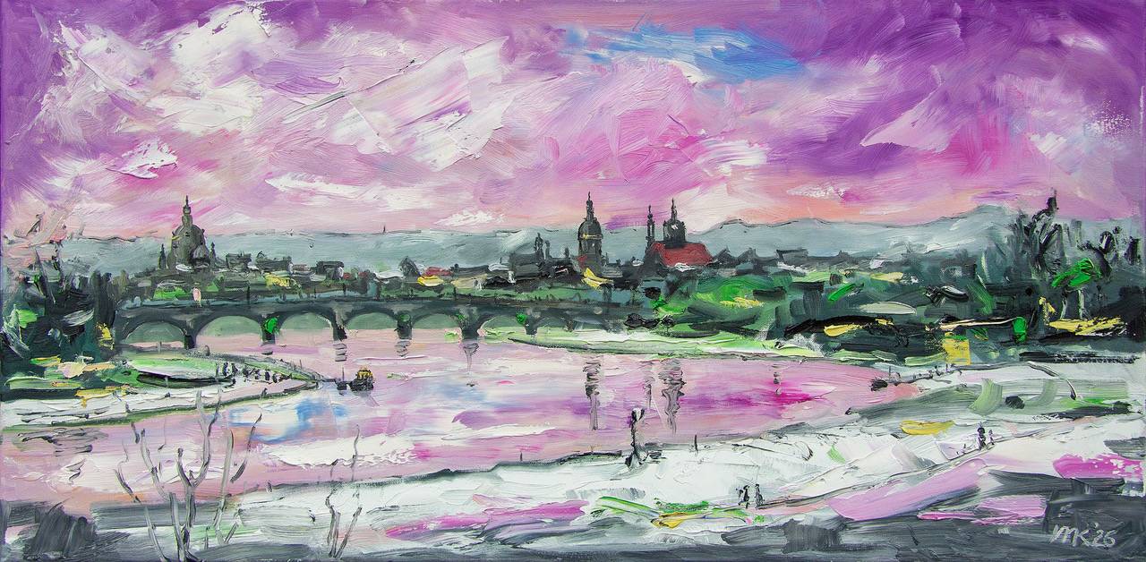 Elbe - Öl auf Leinwand - Michael Kral