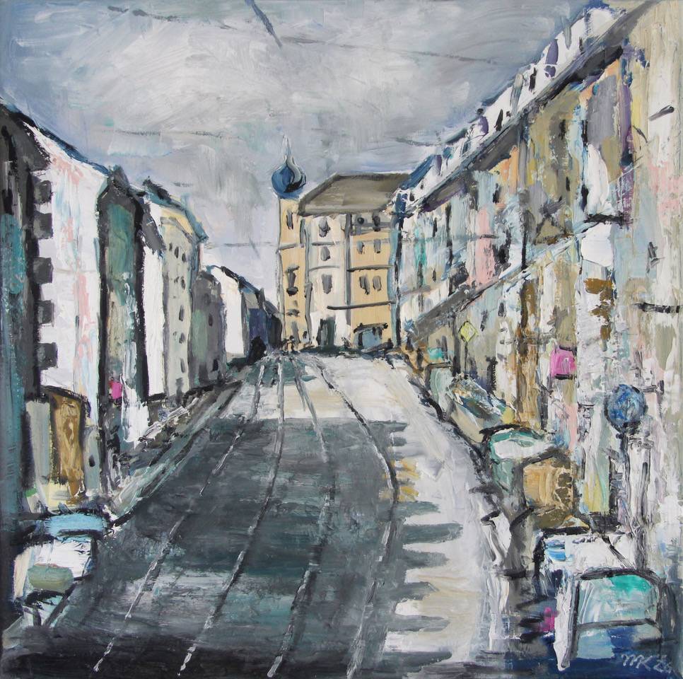 Rothenburger Straße - Öl auf Leinwand - Michael Kral