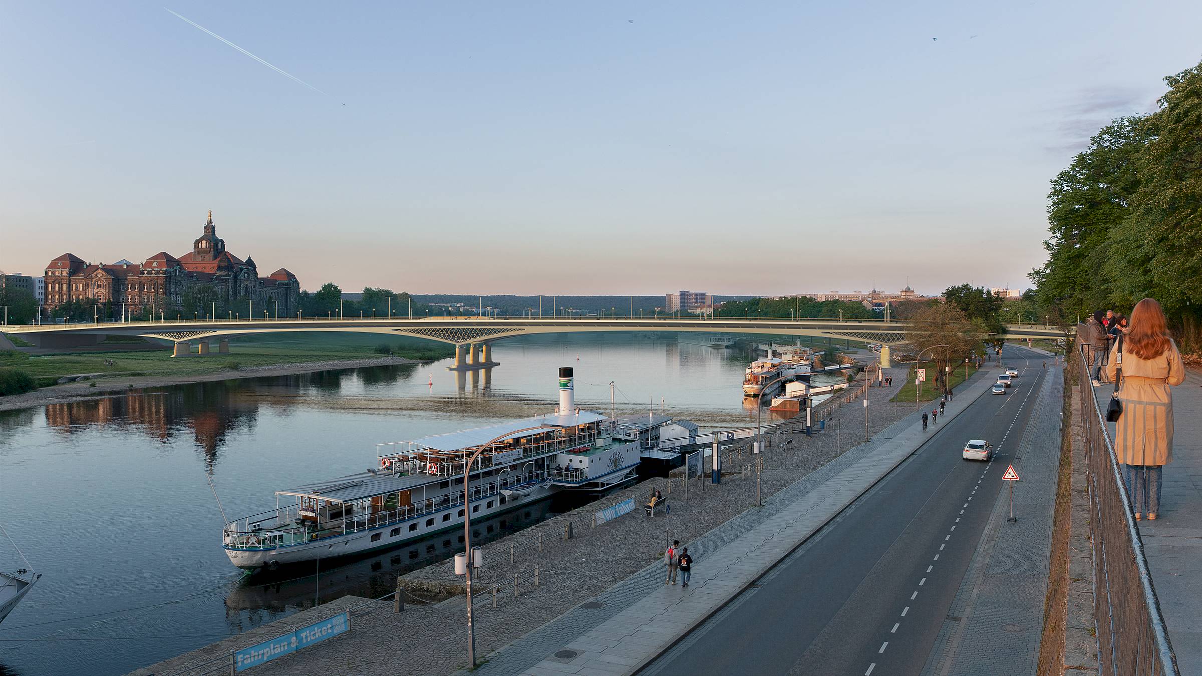 Symbiose aus der Formensprache der historischen Königin-Carolabrücke mit ihren schlanken Bögen und der großen Transparenz der Carolabrücke 2.0 - Entwurf: Leonhardt, Andrä und Partner und Knight Architects