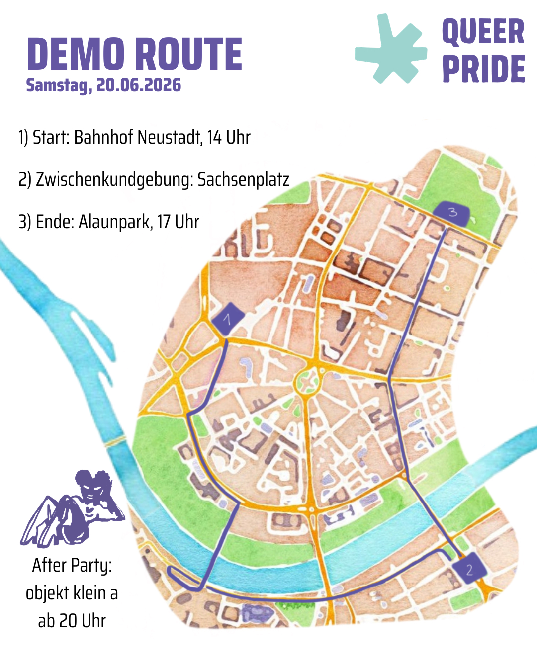 Die Demo-Route der Queer Pride – Bild: Queer Pride