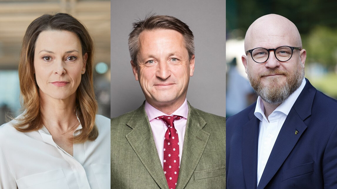 Von links: Anja Reschke © NDR/Hendrik Lüders, Nikolaus Blome © Benjamin Zibner, Andreas Nowak © Laurence Chaperon