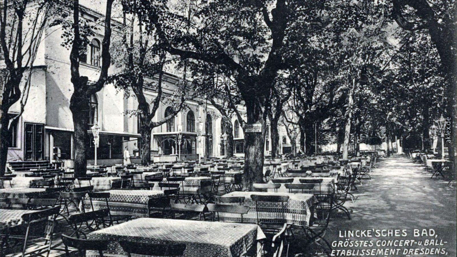 Biergarten vom Linckeschen Bad - Postkarte von 1914