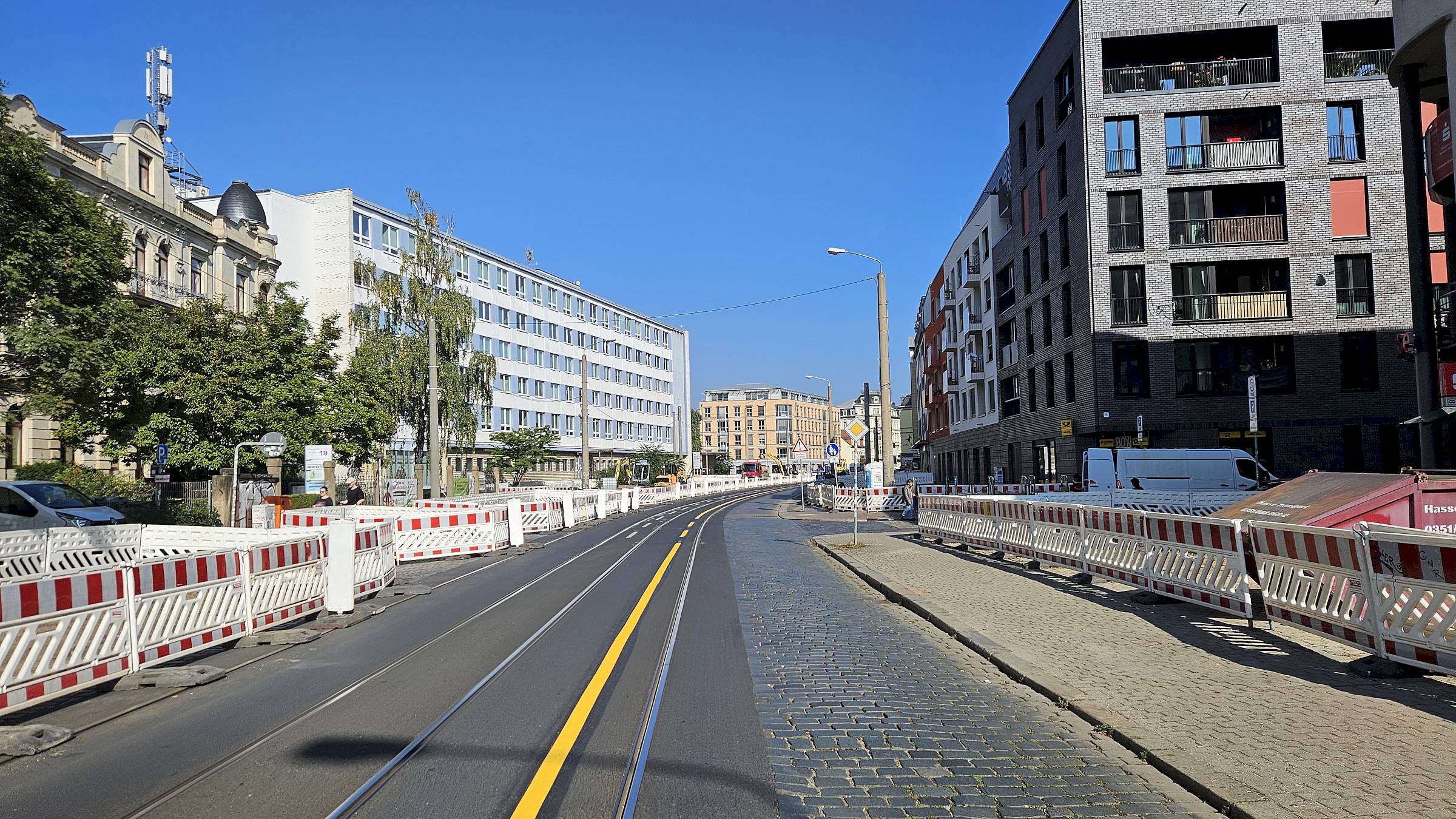 Baustelle Königsbrücker Straße. Foto: Anton Launer