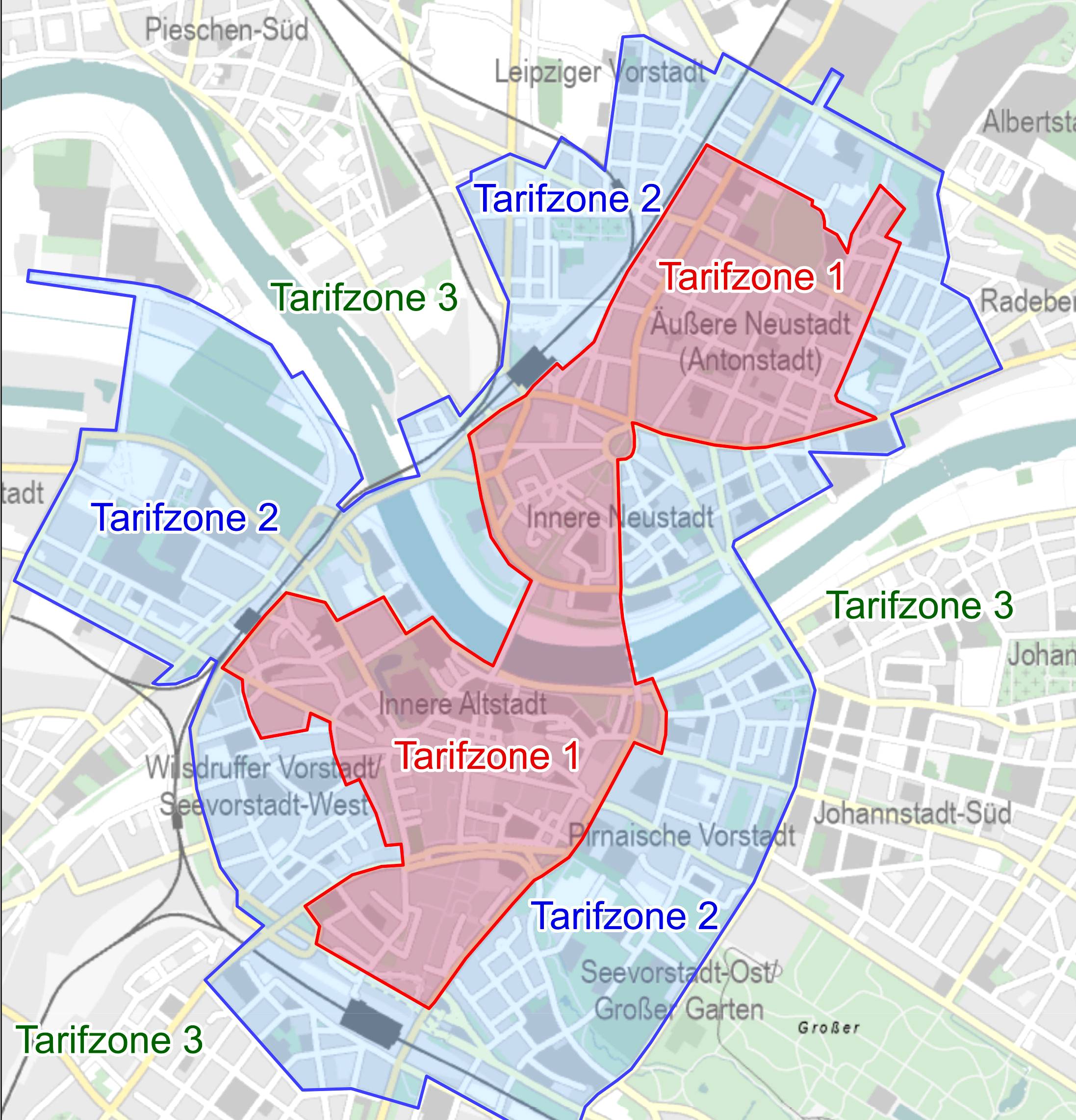 Parktarifzonen - Quelle: Stadtverwaltung Dresden