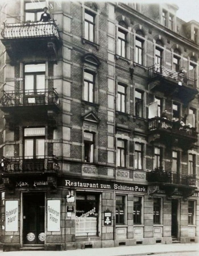 Schankwirtschaft "Zum Schützenpark" - zeitgenössische Postkarte. 